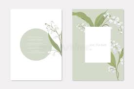 The lily of the valley conference (japanese: Elegant Greenery Wedding Invitation Card Template Design Front Back View Cherry Flowers Frame On White Background Stock Vector Illustration Of Banner Poster 169876433