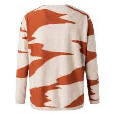 Women's irregular pure color long sleeve belted sweater dress. Wool Blend Jacquard Sweater Yaya
