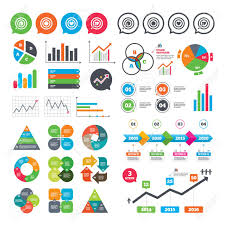 business charts growth graph target aim icons darts board