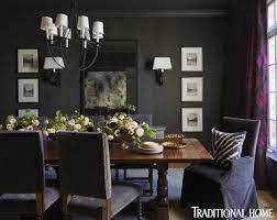 Sumptuous Fabrics Weave A Warm Family Home Dark Dining Room Warm Dining Room Black Dining Room