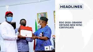 The fresh registration link is for those registering for the. Edo 2020 Obaseki Obtains New Nysc Certificate Lagos Schools To Resume August 3 And More Video Dailymotion