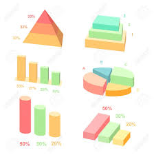 Isometric 3d Vector Charts Pie Chart And Donut Chart Layers
