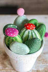She loves to bake, cook, make kid's crafts and create decorative items for her home. Cactus Painted Rocks Crafts By Amanda Clay Pot Crafts