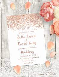 Rose Gold Wedding Invitation Simple Printable Invitation Rose Gold Font Confetti Simple Wedding Invitations Fun Wedding Invitations Gold Wedding Invitations
