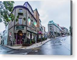 Pub St-Patrick, Saint Patrick pub historic building at Rue Saint-Jean st in  old Quebec City, Canada Acrylic Print by Ujjwal Shrestha