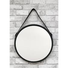 Wandspiegel Spiegel Schwarz Rund Mit Eco Leder Gurtel Zum Aufhangen Modern 50cm Ebay Spiegel Gaste Wc Runde Badezimmerspiegel Wc Spiegel