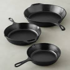 Large classic cast iron skillet for family size meals. Lodge Cast Iron Skillet Set Of 3 Williams Sonoma