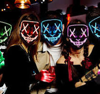 Amazon.com: Onsucum Halloween LED Light Up Mask, Green Scary ...