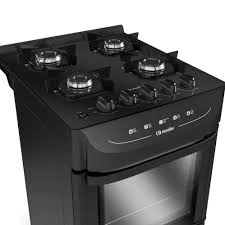 Fogão 4 Bocas Mueller MFV4BB Mesa de Vidro com Acendimento Automático Preto  - Bivolt