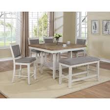 17 stories bar table set is sold with a counter height table and 2 pub chairs, so just invite your friend to join your dining time. Crown Mark Fulton 6 Pc Counter Height Table Chair Bench Set Royal Furniture Table Chair Set With Bench