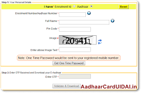 Aadhaar Card Download Online Card Downloads One Time Password Text Image