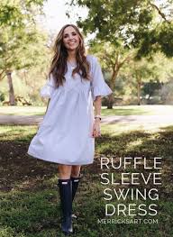 Diy Bell Sleeve Swing Dress Merrick S Art Sewing Dresses Sleeved Swing Dress Swing Dress