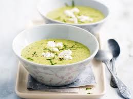 Soupe Froide De Courgettes A La Menthe Et Chevre Frais Recettes Recette Soupe Froide Courgette Recette Alimentation