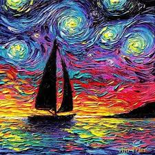 Artist Decides To | Starry night art, Sailboat art, Night art