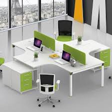 New Design Modular Office Furniture 4 Person Office Desk Cross Style Office Cubicles Modern Office Space Design Corporate Office Design Office Furniture Modern