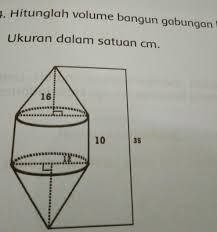 Contoh soal volume bangun ruang gabungan ini dapat diselesaikan dengan mudah. Hitunglah Volume Bangun Gabungan Berikut Ukuran Dalam Satuan Cm Brainly Co Id