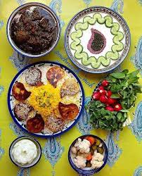 Persian Vegetables And Herbs Stew Served Over Persian Rice غذای ایرانی Persian Food Iranian Food Persian Cuisine
