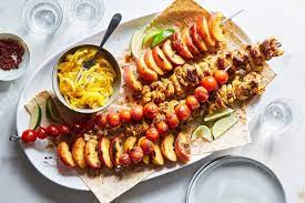 Joojeh Kabab Ba Holu Saffron Chicken Kababs With Peaches Recipe Recipe Saffron Chicken Cooking Nyt Cooking