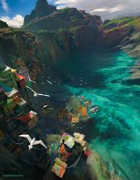 Fishing Port Stephane Wootha Richard On Artstation At Https Www Artstation Com Artwork Opvkk Art Environmental Art Landscape Concept