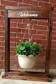 custom handmade wood hanging basket plant stand with hook not inclu plants for baskets flower at costco