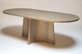 Bar tables and bar stools. Button Racetrack Dining Table In Oxidized And Cerused Rift White Oak Dining Table Dining Room Table Furniture Dining Chairs