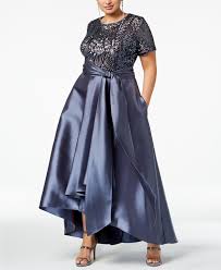 R M Richards Plus Size High Low Gown Reviews Dresses Women Macy S In 2020 Plus Size Formal Dresses Plus Size Gowns Plus Size Dresses