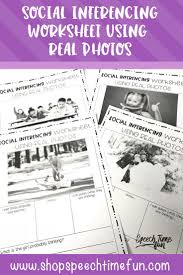 Social Inferencing Worksheets Using Real Photos No Prep Speech Therapy Inferencing Speech Therapy Resources