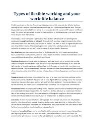 types of flexible working and wl