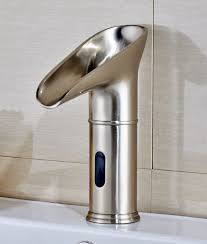 Moffat Touchless Brushed Nickel Led Bathroom Sink Faucet With Motion Sensor Funitic Sink Faucets Touchless Faucet Faucet