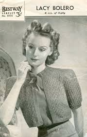 Download free 1940s knitting patterns. Vintage Ladies Bolero Knitting Patterns Available From Fab40s Co Uk