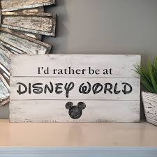 I D Rather Be At Disney World Sign Wood Pallet Farmhouse Style Typography Disney Decor Disney Room Decor Disney Home Decor