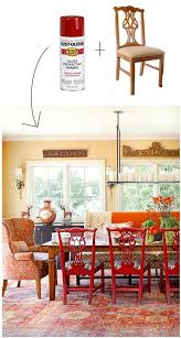 Transforming Furniture With Spray Paint Ideas Inspiration Red Dining Chairs Chippendale Chairs Painted Dining Chairs