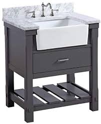 At builders surplus kitchen & bath cabinets, we bring you a wide selection of vanity countertops in different styles and materials to suit your specific taste. Amazon Com Charlotte 30 Inch Bathroom Vanity Carrara Charcoal Gray Includes Charcoal Gray Cabinet With Authentic Italian Carrara Marble Countertop And White Ceramic Farmhouse Apron Sink Home Improvement