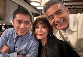 At Johnnie To's 70th Birthday party 22/4/2025. Chow Yun Fat, Karina Lau &  Tony Leung. Cheers director To!!