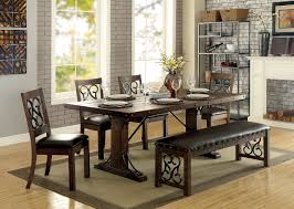 Wood and metal dining table set. Furniture Of America Cm3465t Wood Metal Dining Set