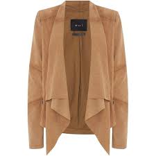 Oui Suede Waterfall Jacket Waterfall Jacket Jackets Beige Jacket