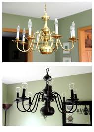 Bye Bye Brass Chandelier Makeover Painted Chandelier Diy Chandelier
