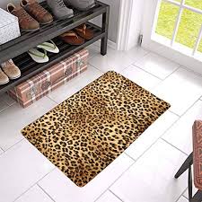 Bring elegance to your lodge bath with these resin accessories featuring raised wildlife scenes bronze and brown finish. Home Cdhbh Wild Animal Decor Forest Wildlife Leopard Walk From Black Backdrop Come Out Bath Rugs Non Slip Doormat Floor Entryways Indoor Front Mat Kids Mat 15 7x23 6in Bathroom Accessories Bath Rugs