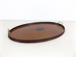 Add to favorites farmhouse style whitewashed wood serving tray with cutout handles mygiftus 4.5 out of 5 stars (3,969. Antique Wood Serving Tray With Brass Handles Ec 247 Fine Arts Glass Household And Collectibles K Bid