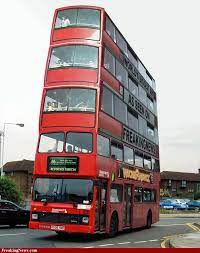 Find images of double decker bus. World S Biggest Bus 5 Decker Is It True Or It S Just Photoshopped There Are Even People In It Can It Really Operate See Her Bus Weird Cars Vehicles