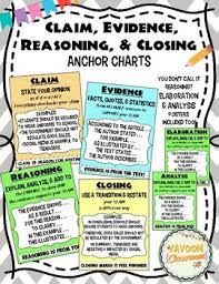 claim evidence reasoning or elaboration closing anchor charts