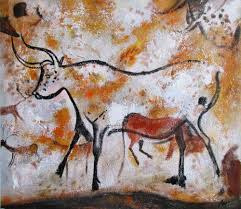 Free Shipping Original Hand Painted Abstract Animal Lascaux Cave Paintings In France Oil Painting Signed Canvas Painting Lascaux Cave Paintings Cave Paintings