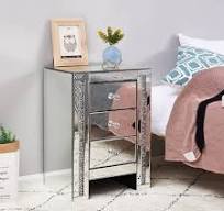 ZAW Table de Nuit Night Stands for Chambre Miroir Table de Chevet Table  Crystal Poignée Diamant Décorer des Tables de Fin for Salon Table de Chevet  La ...