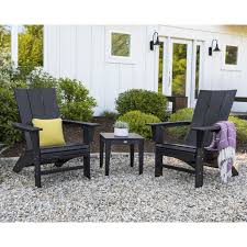 Modern Curveback Adirondack Chair In 2020 Adirondack Chair Outdoor Living Space Black Outdoor Furniture