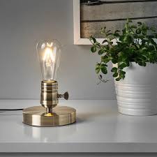 Megagram Lunnom Brass Drop Shaped Table Lamp With Light Bulb Ikea Lamp Bases Decorative Light Bulbs Table Lamp Base