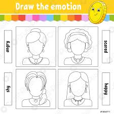 Du bist so toll im emotionen zeichnen deine charas sehen sooo geil aus. Zeichnen Sie Die Emotionen Arbeitsblatt Vervollstandigen Sie Das Gesicht Stock Vektorgrafi Crushpixel