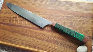 I Made A Kitchen Knife For Reddit Secret Santa Here S My Progress Pics Handmade Crafts Howto Diy Knife Set Kitchen Kitchen Knives Reddit Secret Santa