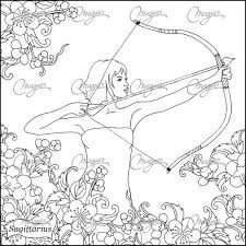 Masja S Sagittarius Zodiac Sign Coloring Page Coloring Pages Zodiac Signs Colors Zodiac Signs Sagittarius