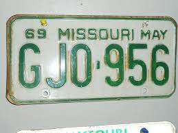 1969 Missouri Passenger License Plate License Plate Missouri Passenger