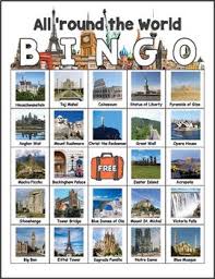 Printable Geography Game Famous World Landmarks Bingo World Geography Geography For Kids World